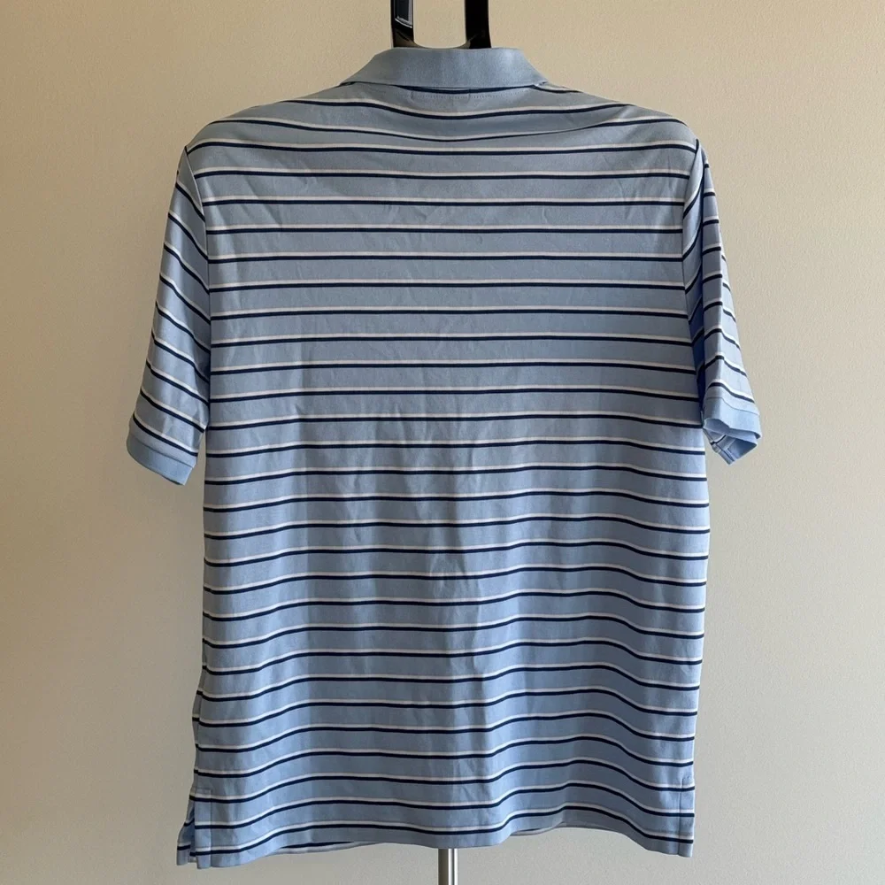 Polo Ralph Lauren classic fit soft Light Blue Striped polo shirt men’s medium - Picture 4 of 7
